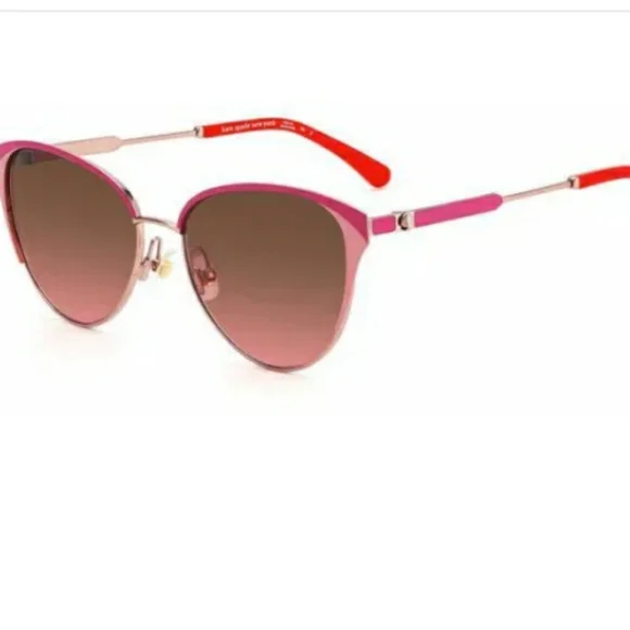 NWT Kate Spade IANNA Rose Gold Cat Eye Frame/Brown Pink Sunglasses🤎💖 - Picture 8 of 10